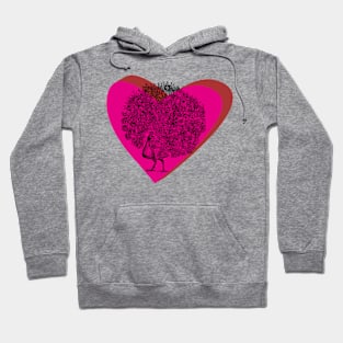 Peacock - in love heart Hoodie